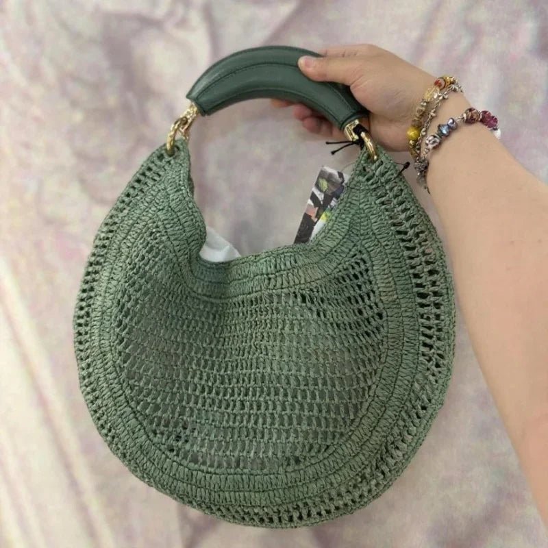 Sac tressé en forme de croissant Sabine