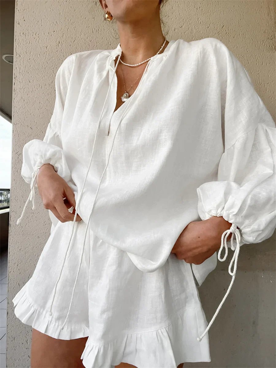 Ensemble Sabrina avec short à volants