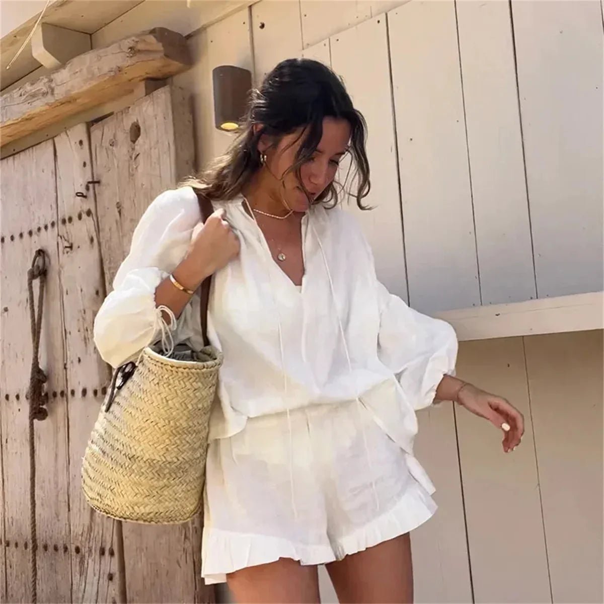 Ensemble Sabrina avec short à volants