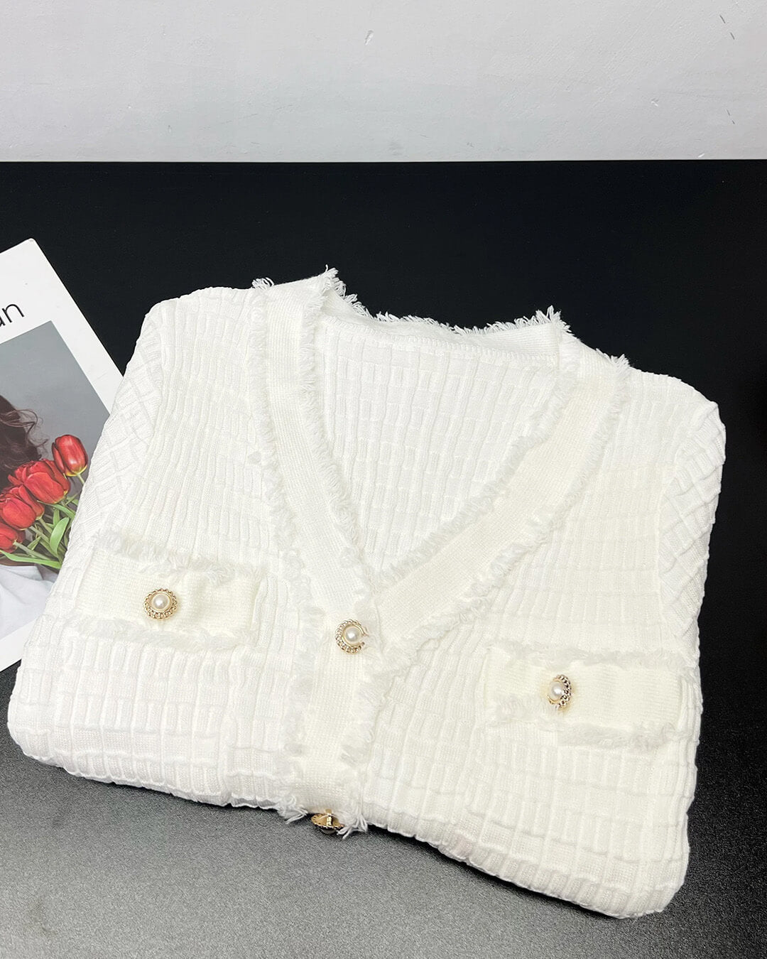 Sabrina V-Neck Knitted Sweater Dress