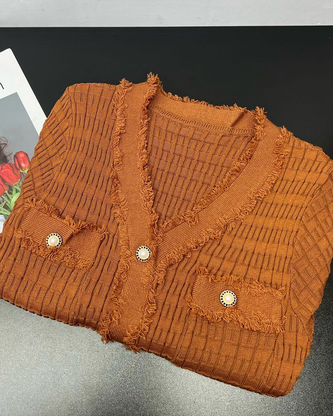 Sabrina V-Neck Knitted Sweater Dress
