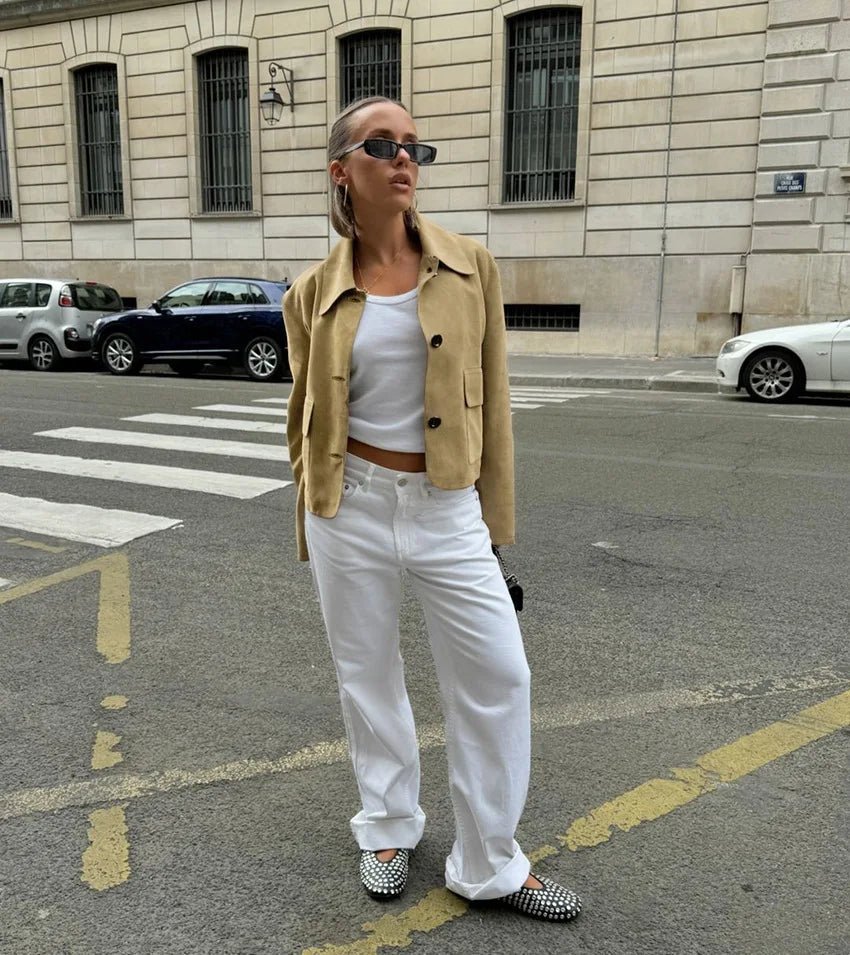 Veste Sandy en daim à col