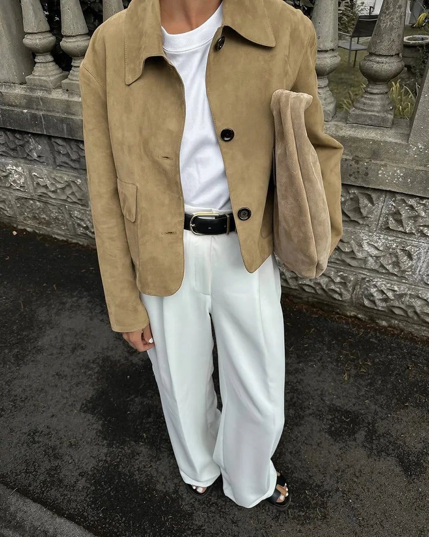 Veste Sandy en daim à col