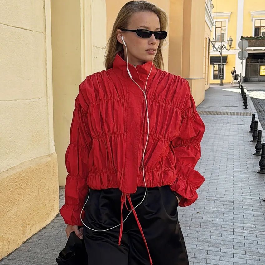 Veste zippée froncée Sarah