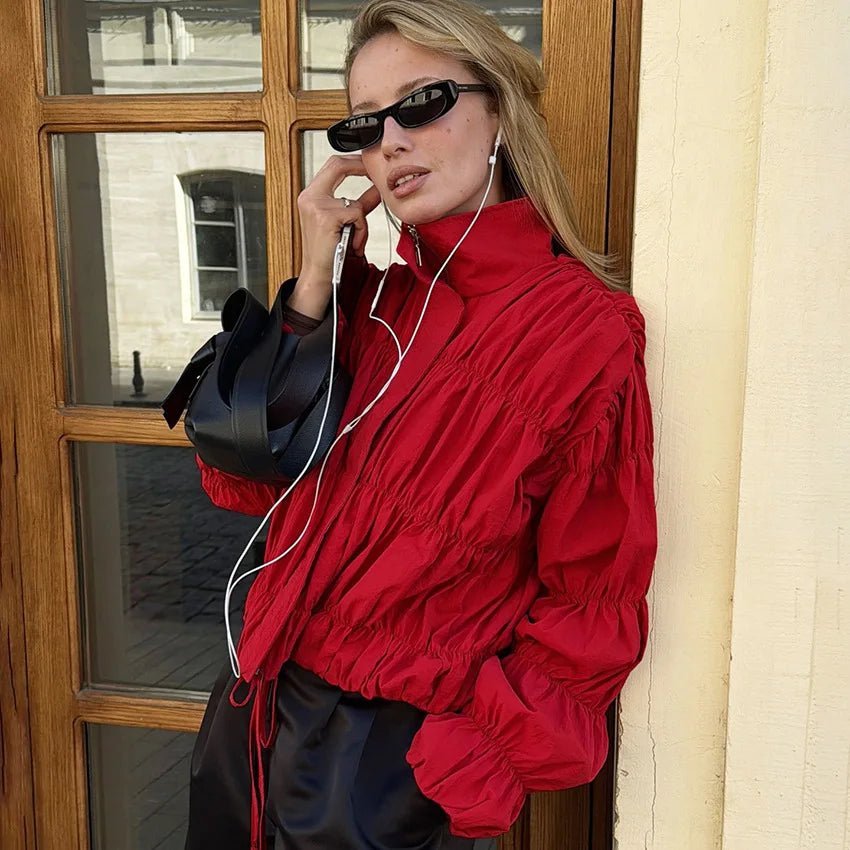 Veste zippée froncée Sarah