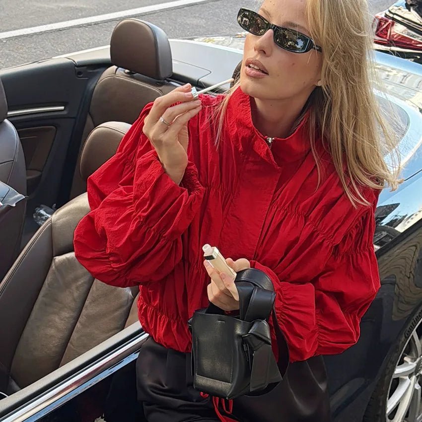 Veste zippée froncée Sarah