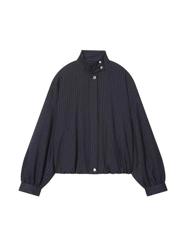 Veste Saskia rayée à col montant