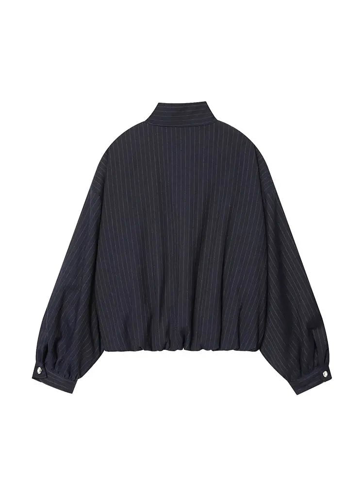 Veste Saskia rayée à col montant