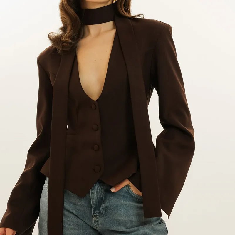 Manteau blazer à écharpe Scarlett