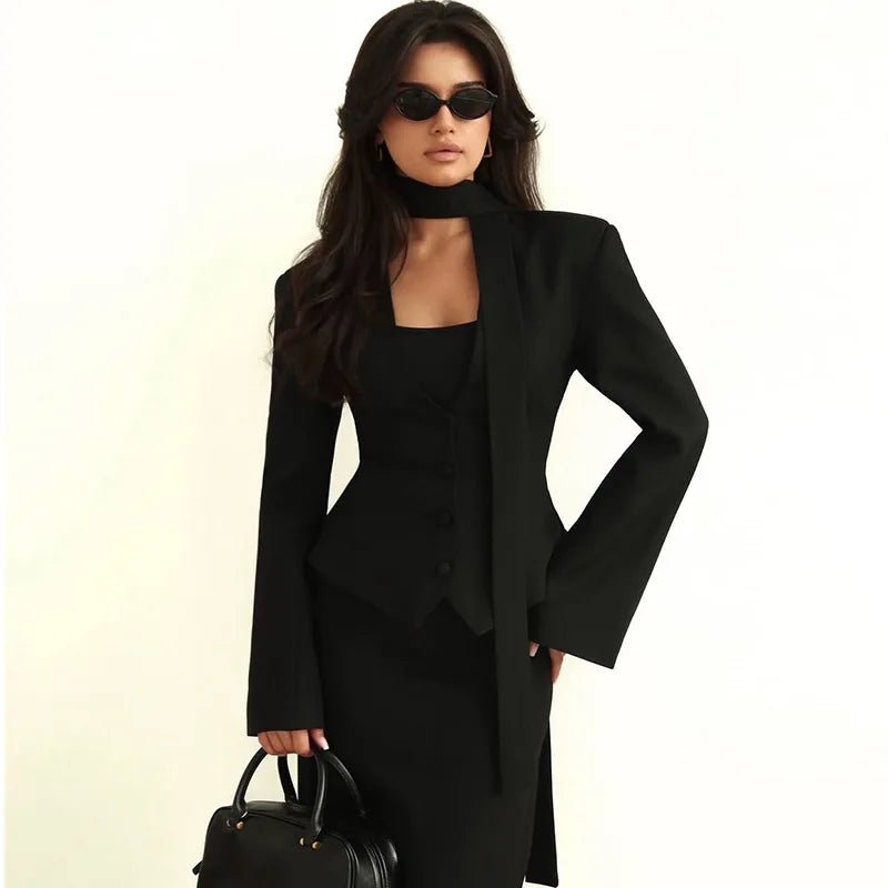 Manteau blazer à écharpe Scarlett