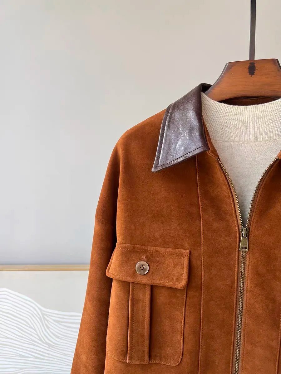 Veste Sharmaine en daim à coupe ajustée