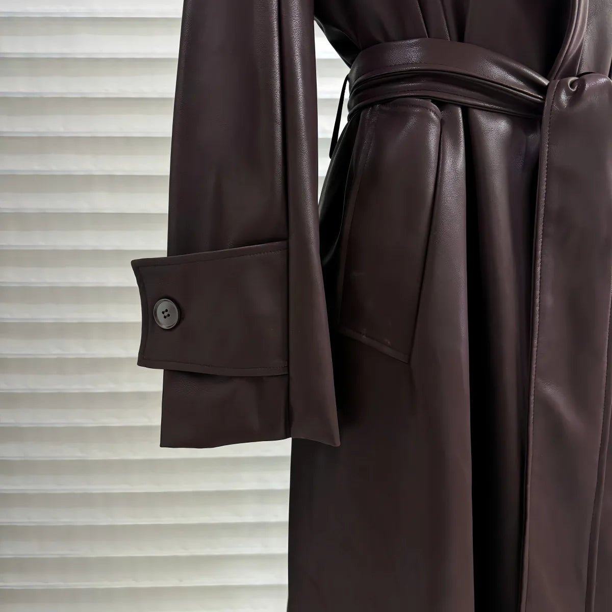 Trench maxi en simili cuir Shiela