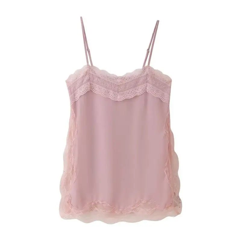 Top caraco Sia avec bordure en dentelle