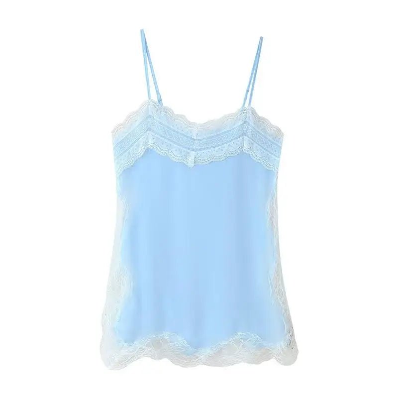 Top caraco Sia avec bordure en dentelle