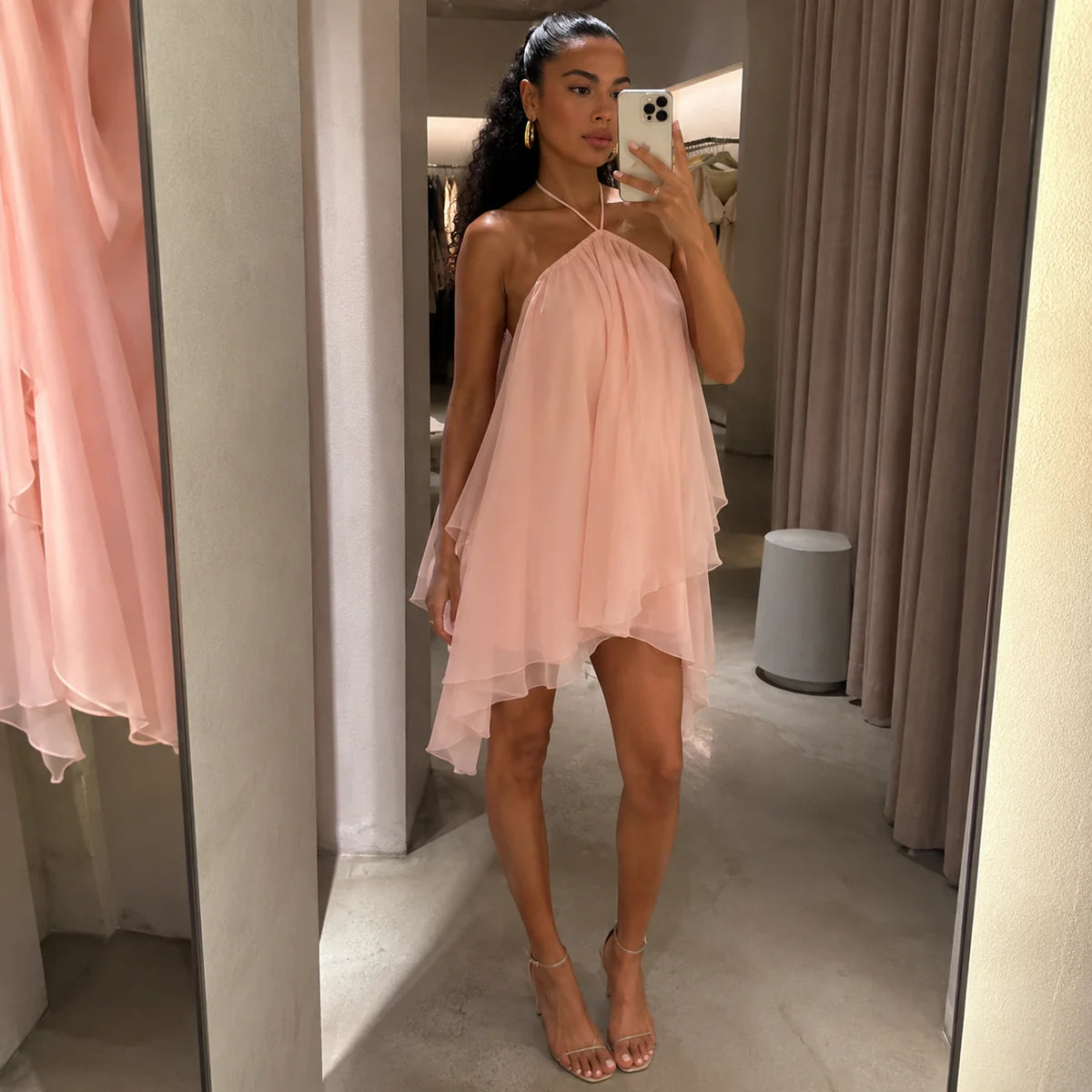 Mini-robe Sienna dos nu à col licou