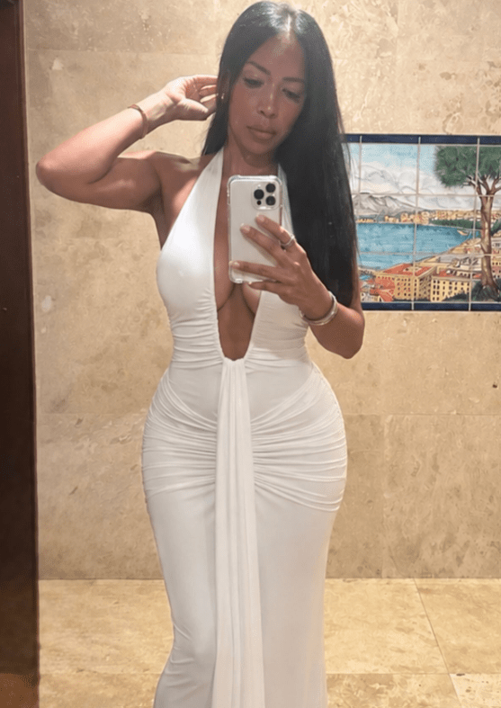 Robe longue froncée dos nu Sienna
