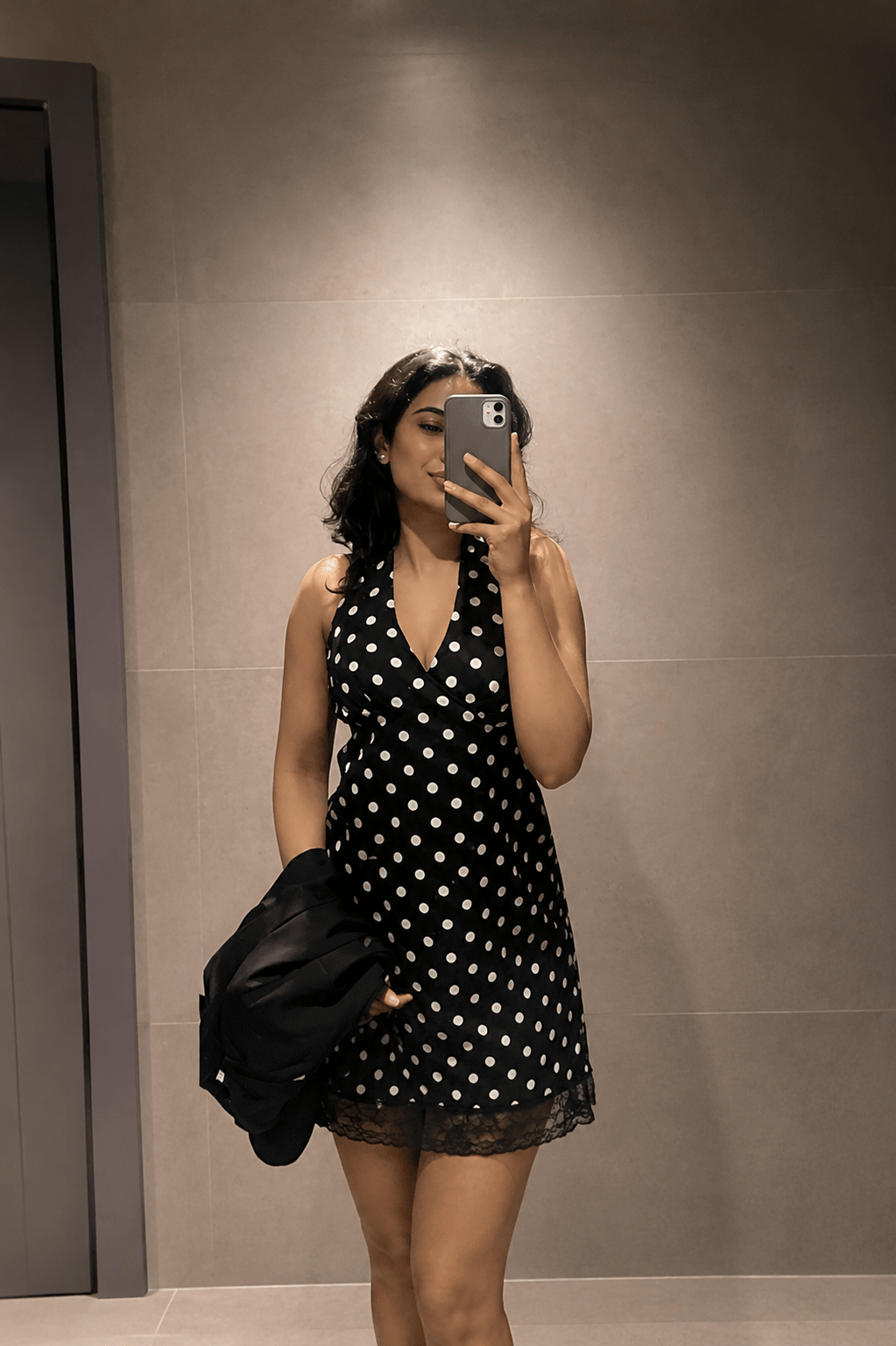 Robe courte Sofia à pois dos nu