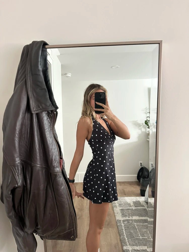 Robe courte Sofia à pois dos nu