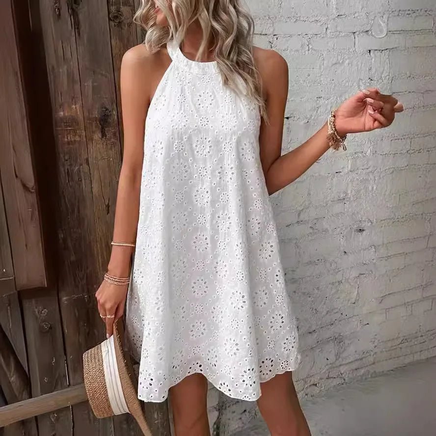 Mini-robe bohème Sofia brodée à œillets