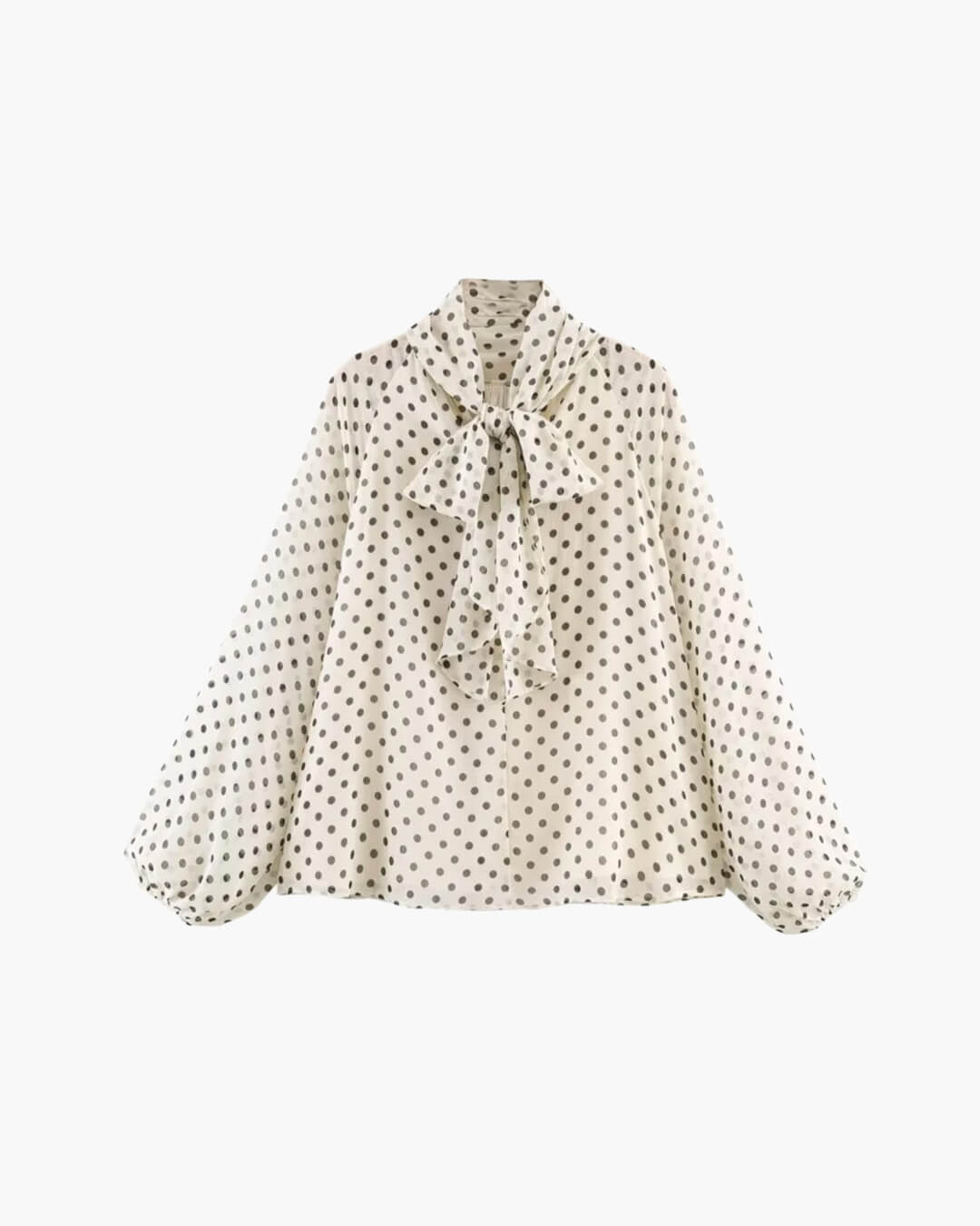 Blouse Sofia à col montant et pois