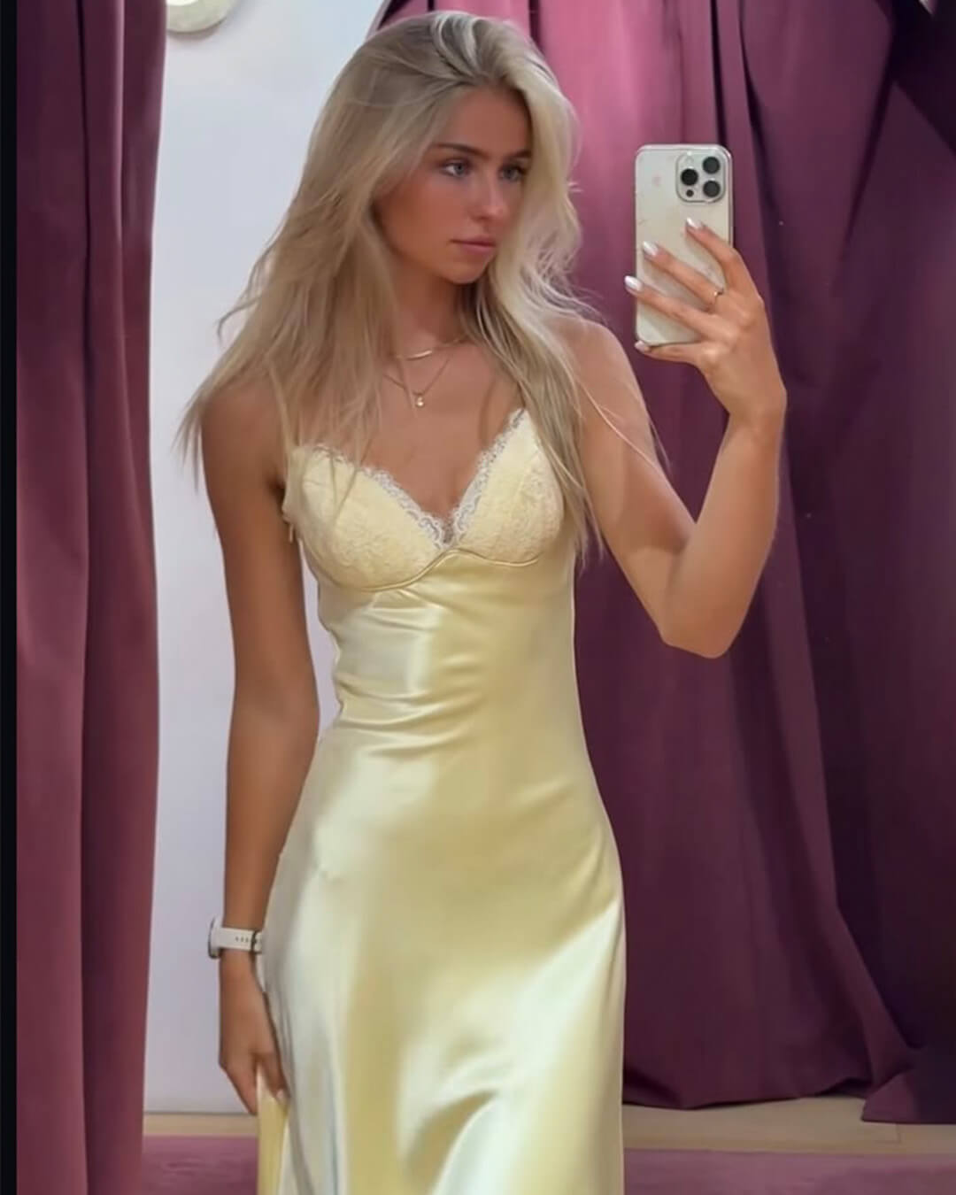 Sophia Backless Satin Midi Dress