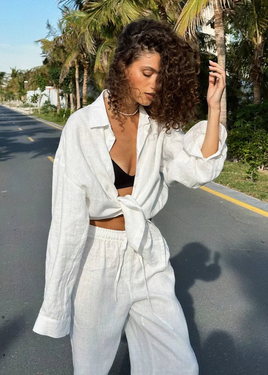 Ensemble Sophia avec chemise en coton et pantalon d'intérieur