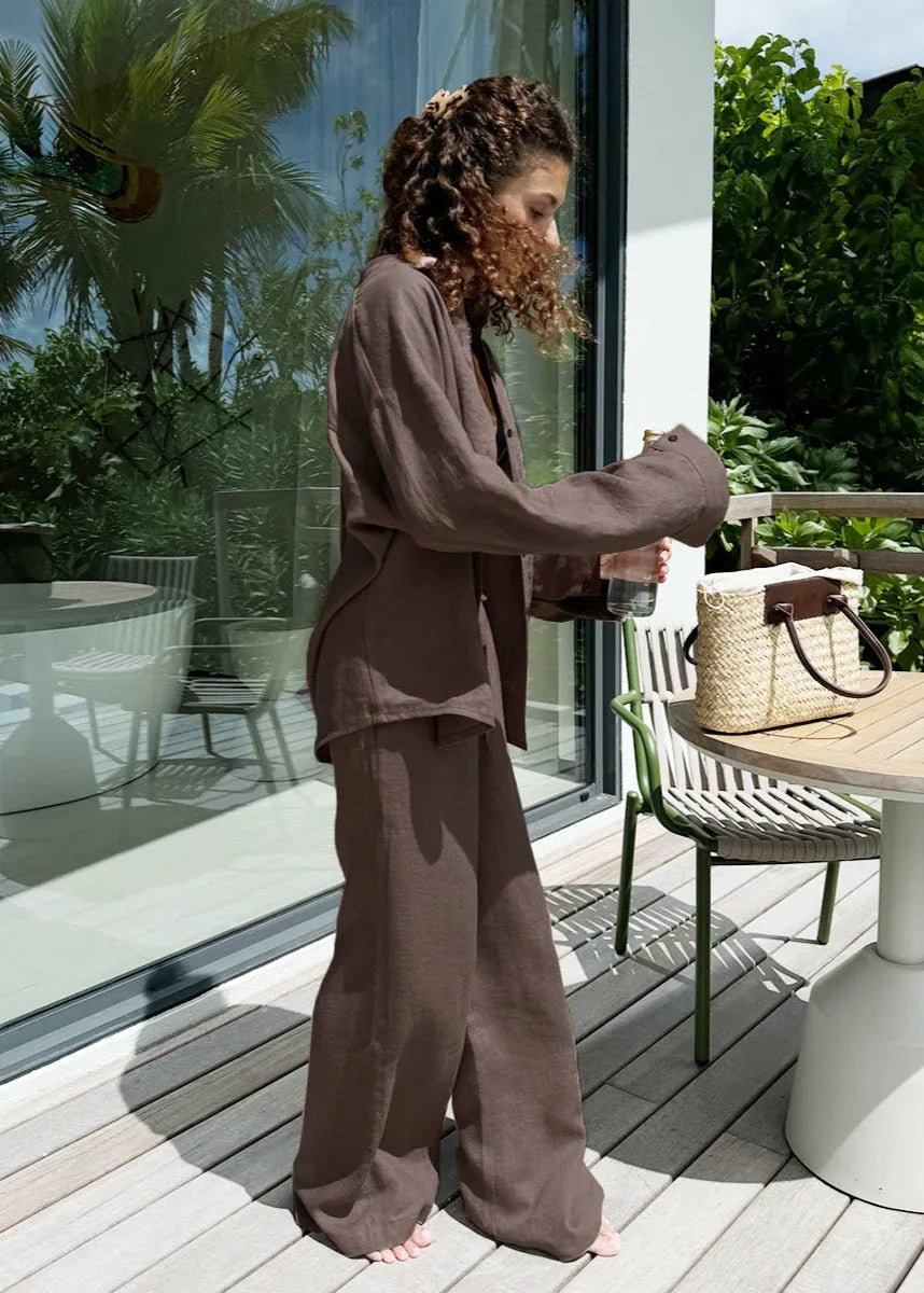 Ensemble Sophia avec chemise en coton et pantalon d'intérieur