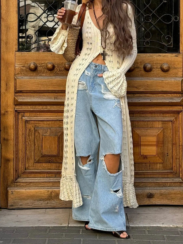 Robe-gilet Sophia en maille ajourée