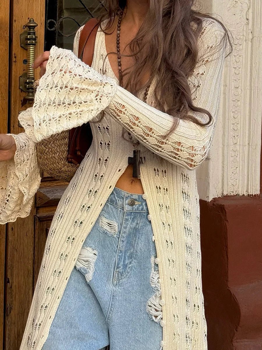 Robe-gilet Sophia en maille ajourée