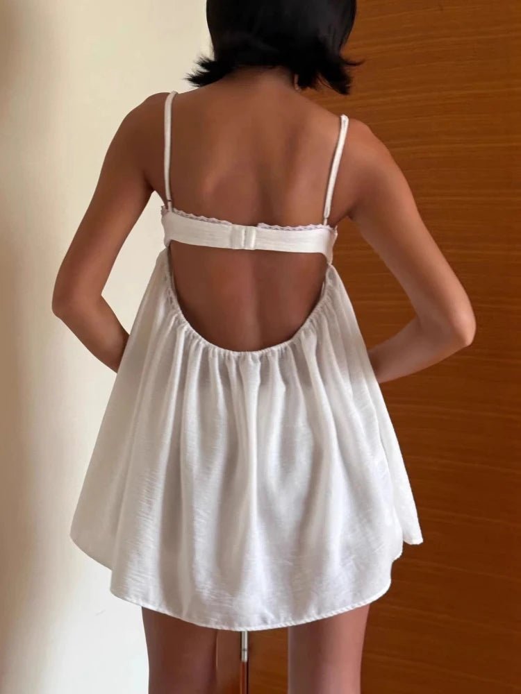 Ensemble short et haut babydoll bordé de dentelle Sophia