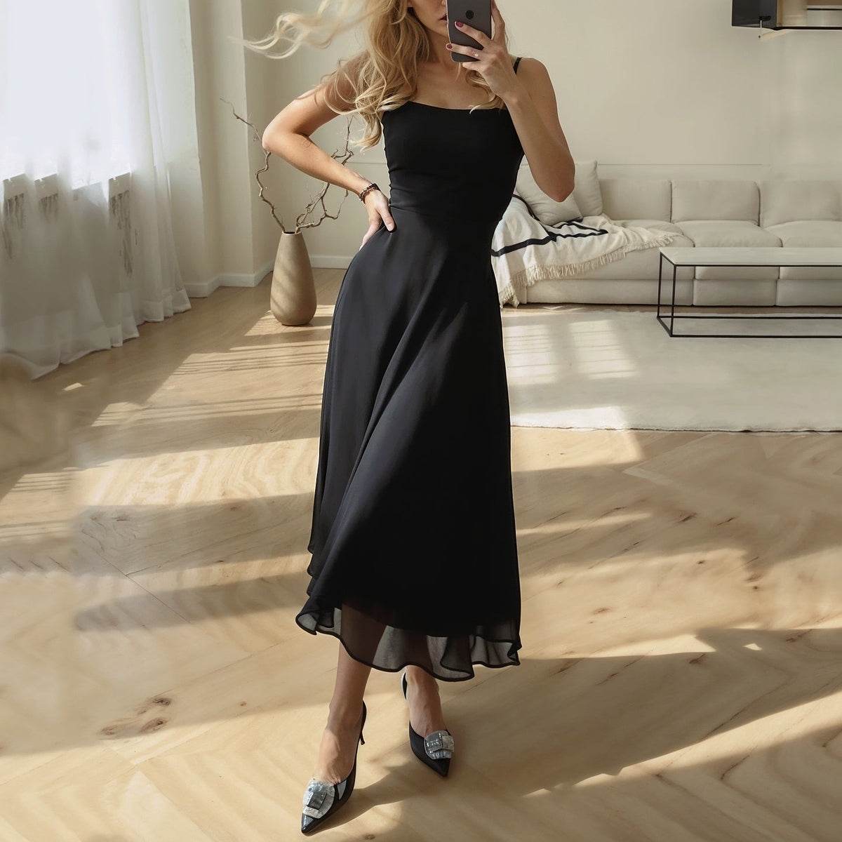 Robe midi sans manches Sophia