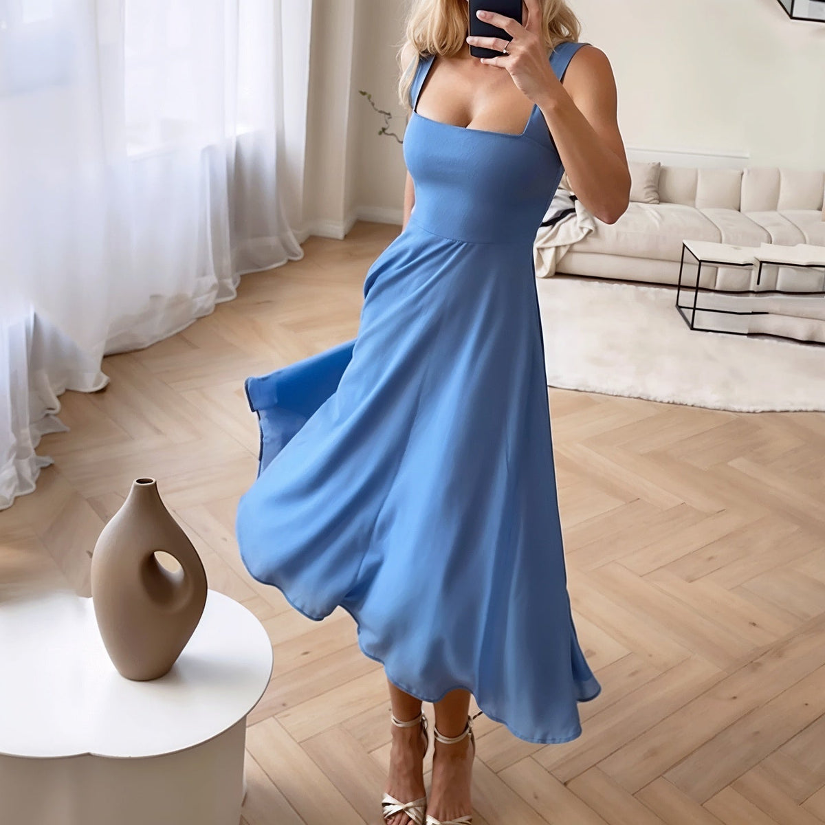Robe midi sans manches Sophia