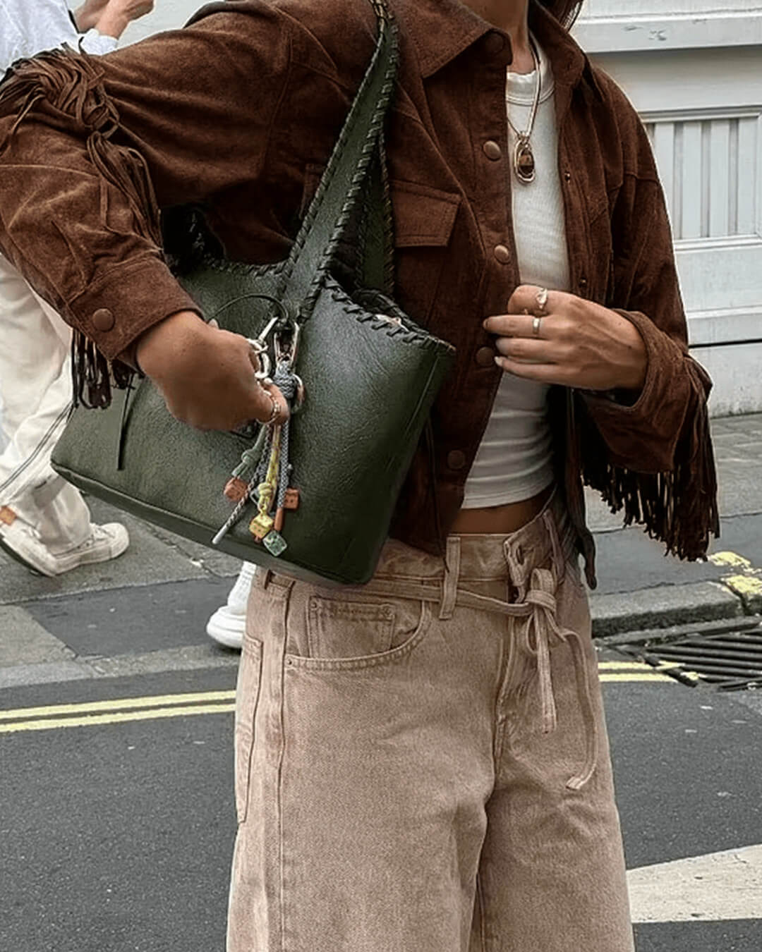 Veste Sophia à franges en daim