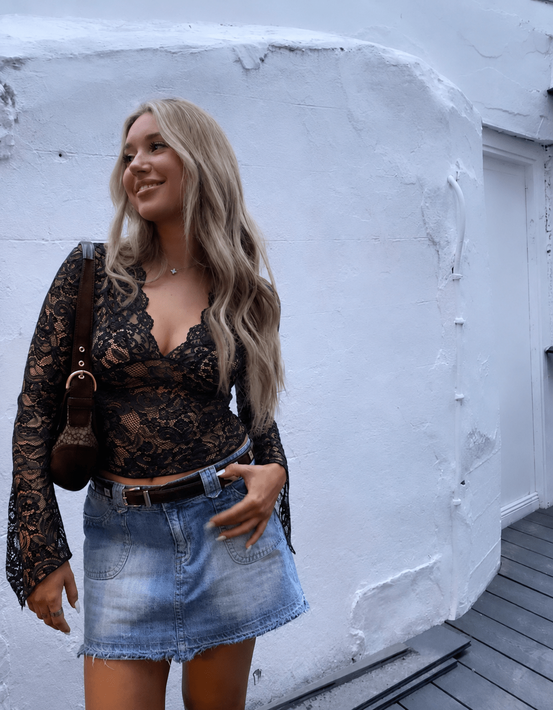 Top Sophia en dentelle à col en V
