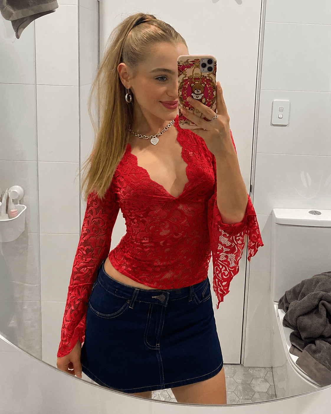 Top Sophia en dentelle à col en V
