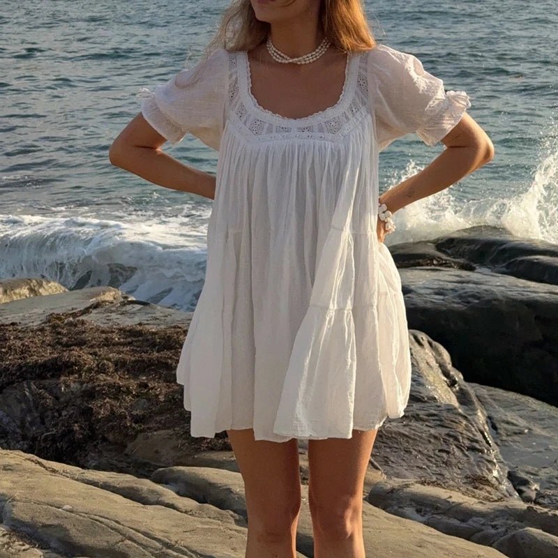 Robe babydoll vintage Sophia à manches bouffantes