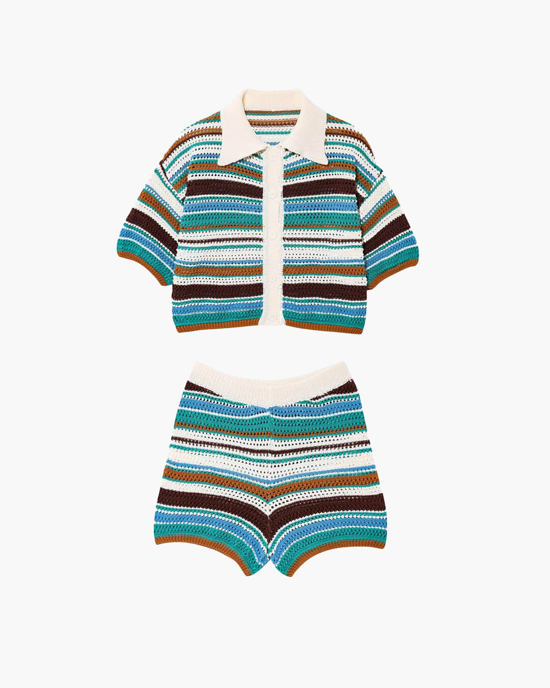 Ensemble coordonné au crochet rayé Sophie