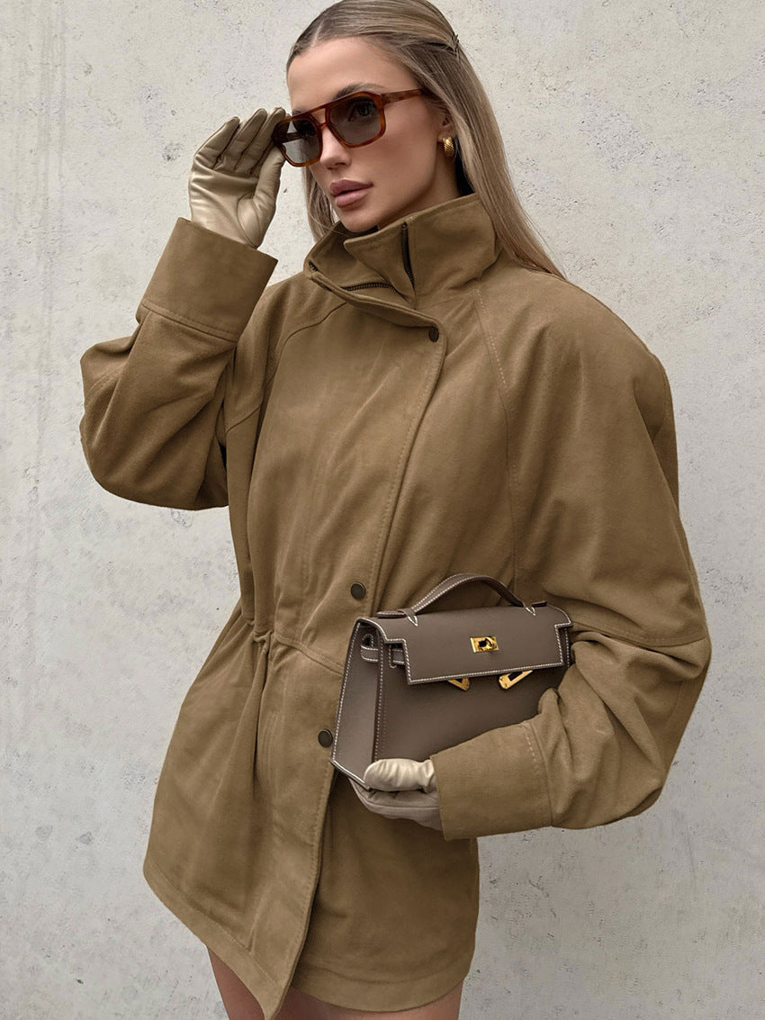 Veste effet daim à cordon coulissant Jora