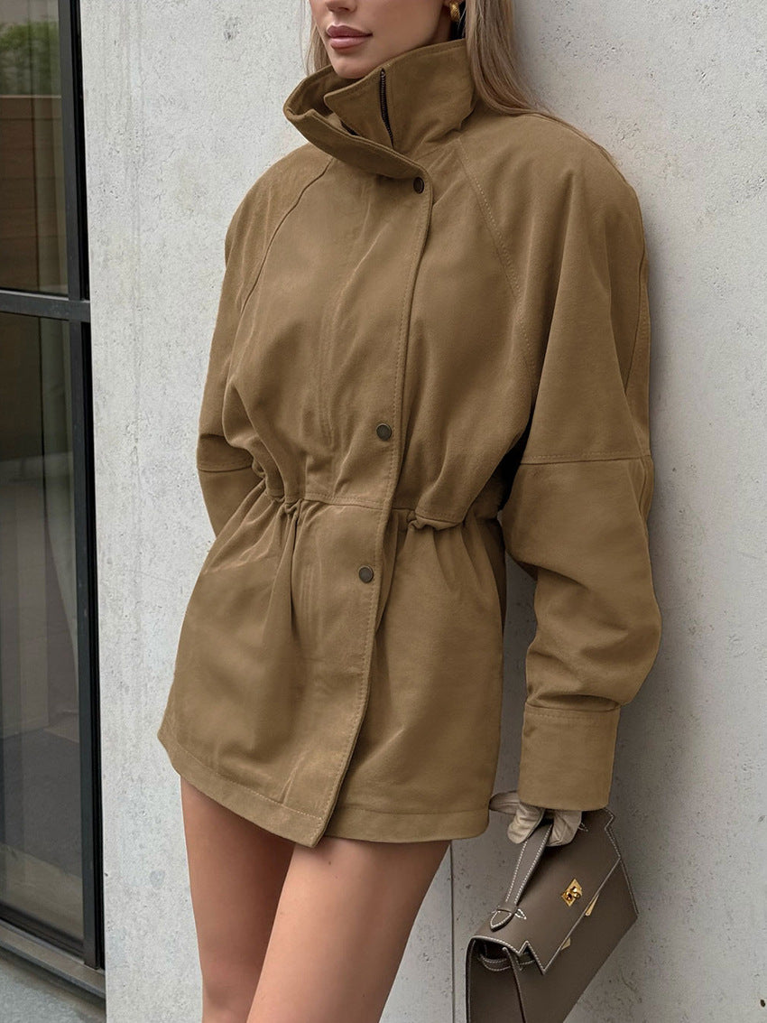 Veste effet daim à cordon coulissant Jora