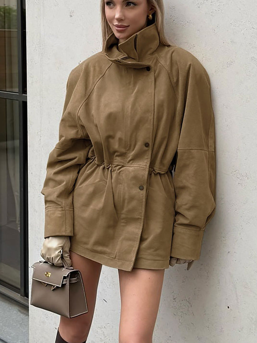 Veste effet daim à cordon coulissant Jora