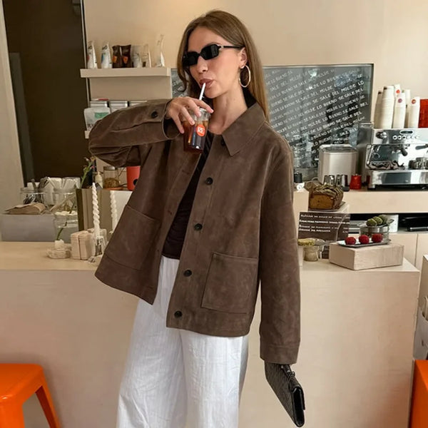 Suede Oversized Jacket