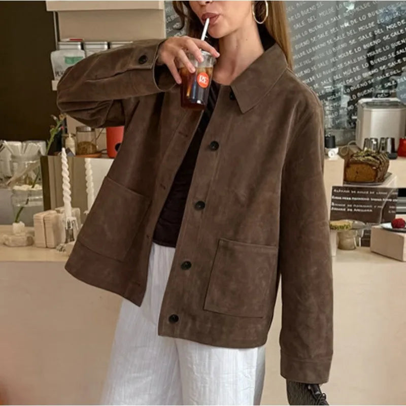 Veste oversize en daim