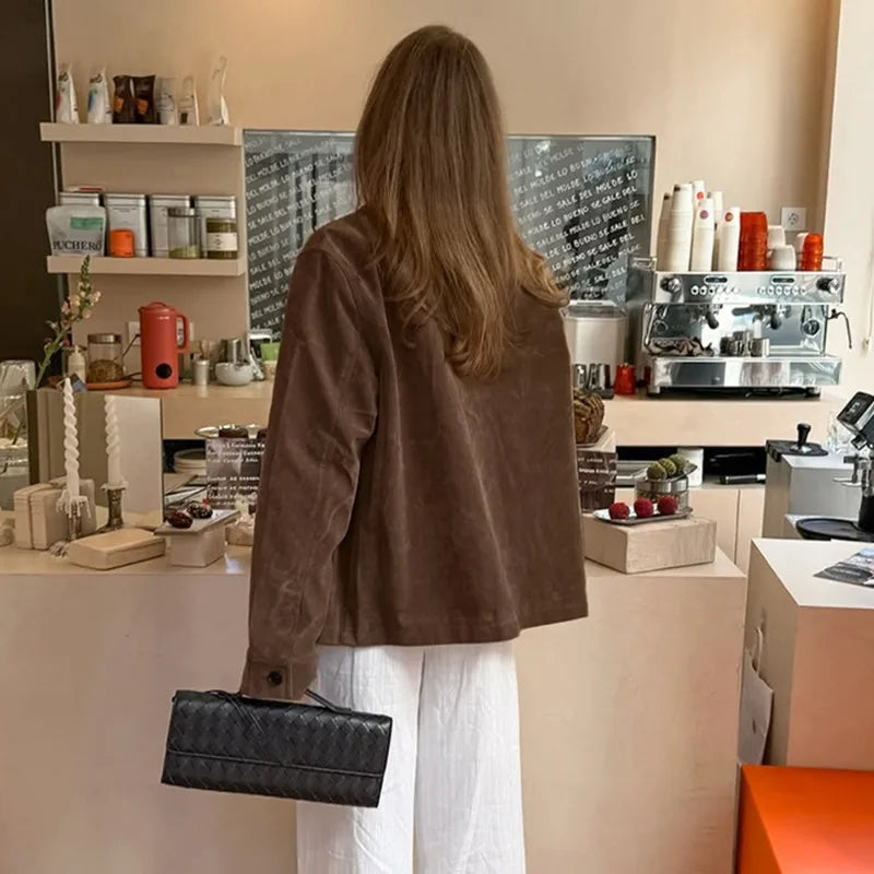 Veste oversize en daim