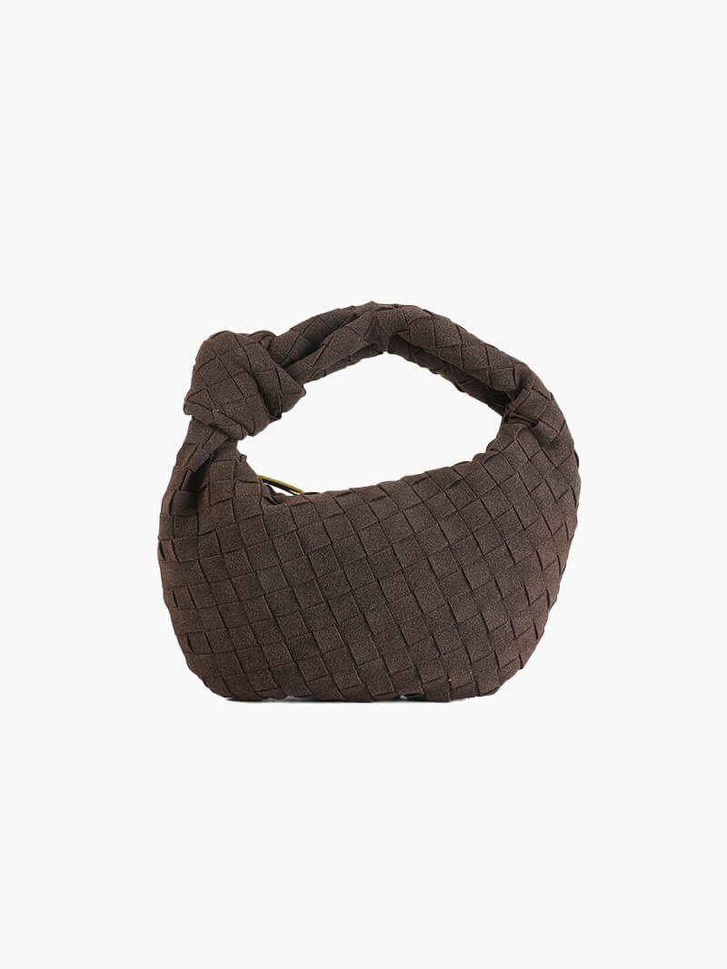 Mini sac à main tressé en daim
