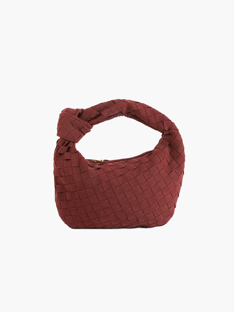 Mini sac à main tressé en daim