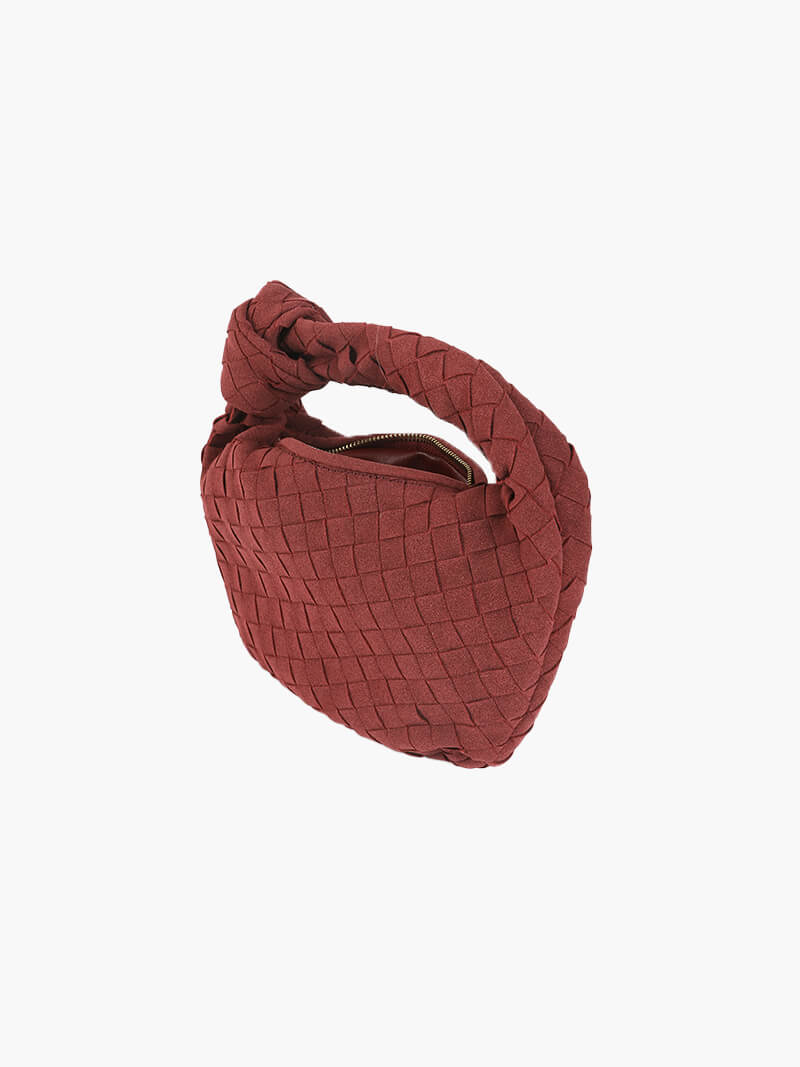 Mini sac à main tressé en daim