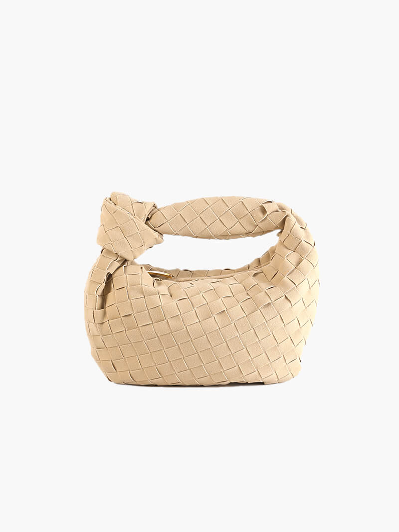 Mini sac à main tressé en daim