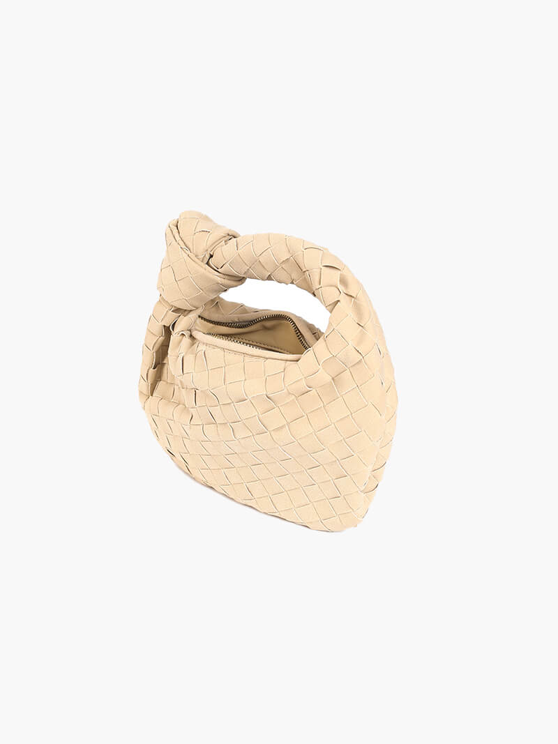 Mini sac à main tressé en daim