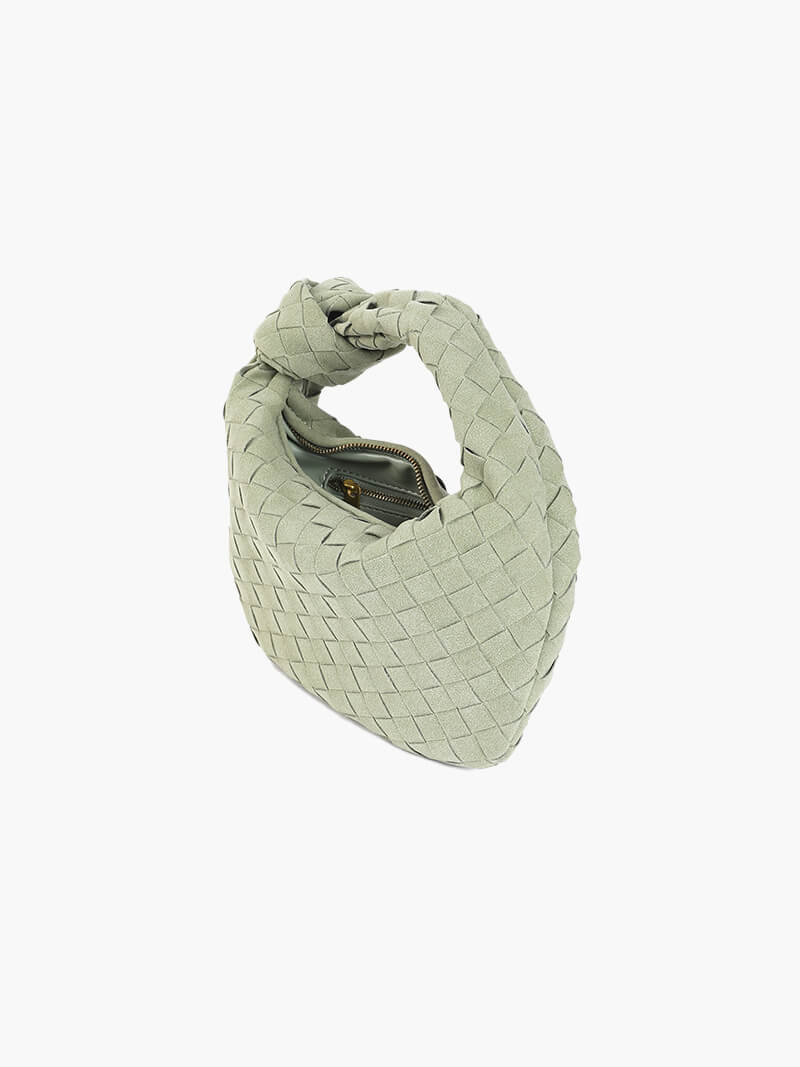 Mini sac à main tressé en daim