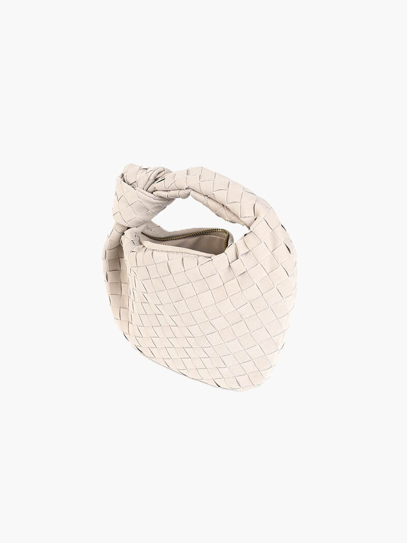 Mini sac à main tressé en daim